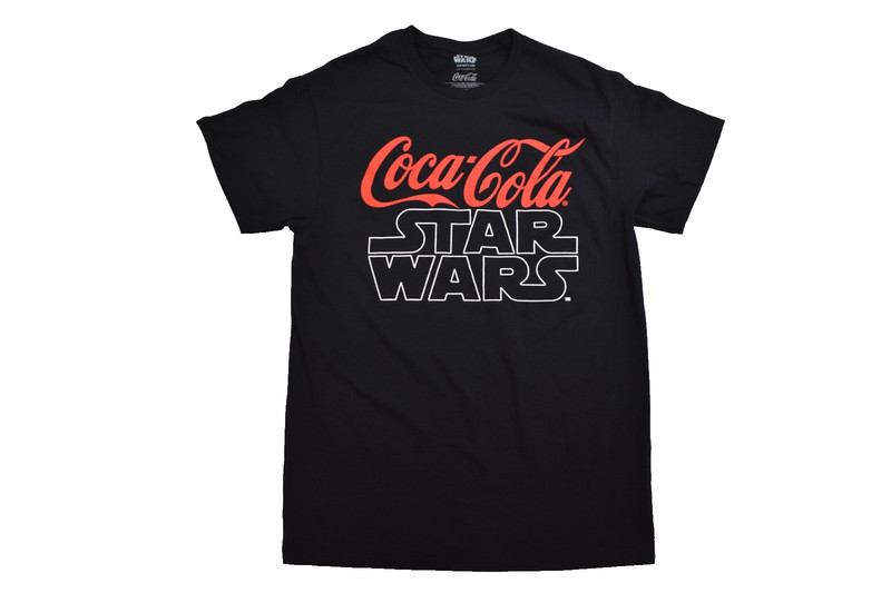 Coca-Cola x Star Wars Mens Classic Logos Collab Black Shirt New S-3XL