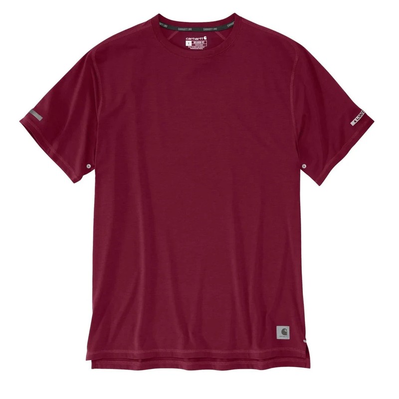 Carhartt Men’s LWD Relaxed Fit Short-Sleeve T-Shirt, Dark Red, Size Small