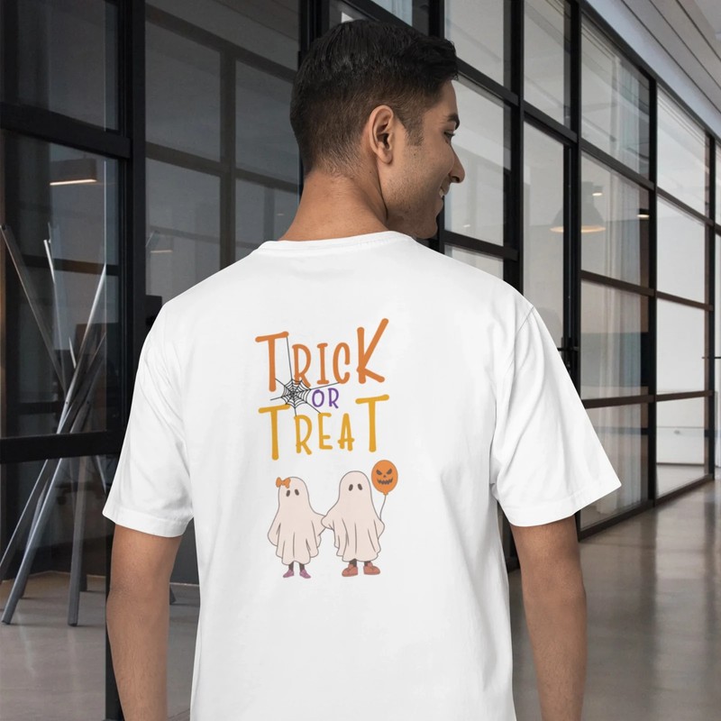 Comfortable Oversized Men's Tee | Round Neck, Festive Back Printed Halloween gallery