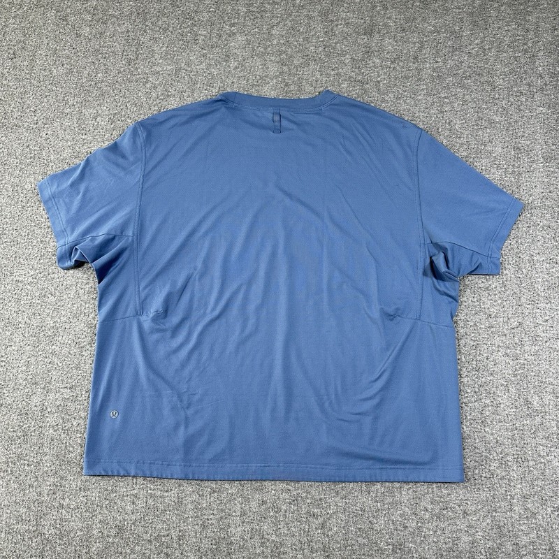 2 Lululemon Men’s Easy Set Train Short Sleeve Shirts Blue Dark Green 2XL LOT gallery