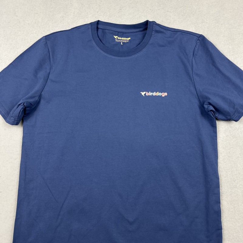 Birddogs Shirt Men Large Blue Pastel Bird Logo Tee Short Sleeve Crew Neck L gallery