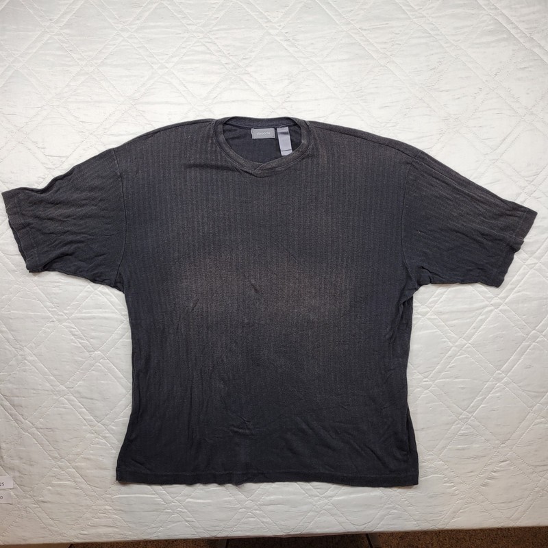 claiborne ribbed charcoal gray short sleeve shirt size XXL