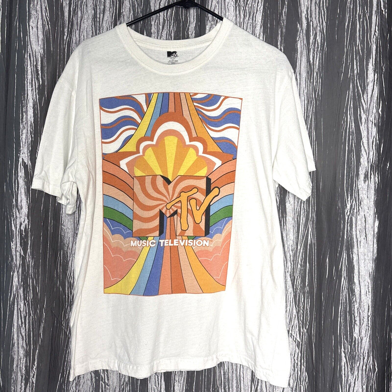MTV Logo Colorful Unisex Tshirt Short Sleeve Size XL gallery