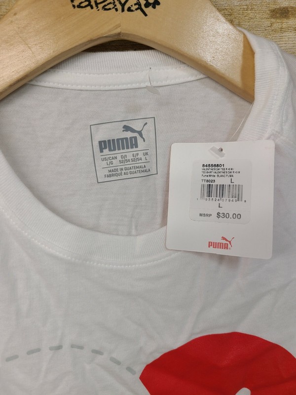 PUMA Men's Essentials Logo Tee Broken heart New Sz L #B39 gallery