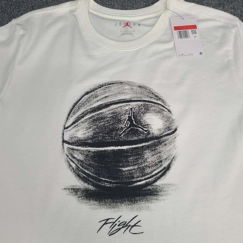 Jordan Shirt Mens Large White Basketball Flight Graphic Jumpman Nike Air Tee