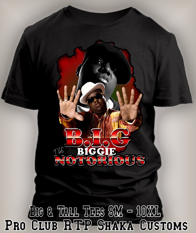 Biggie Big The Notorious Tee Shirt Pro Club Shaka RTP Vintage Tribute Hip Hop T