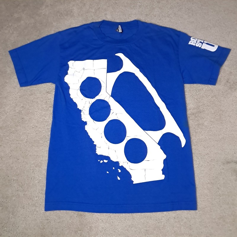 DTA Posse Rogue Status T-shirt Mens Small Blue Brass Knuckles Rob Dyrdek Y2k