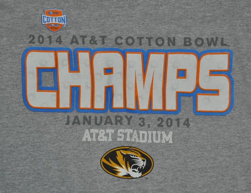 t-shirt medium university of missouri tigers 2014 cotton bowl 20 inches pit2pit