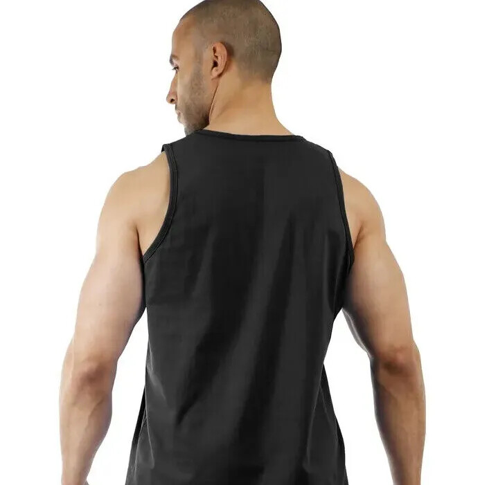 3 Men's A-Shirt Wife Beater Tank Top Undershirt BLACK Egyptian Cotton SMALL-2X gallery