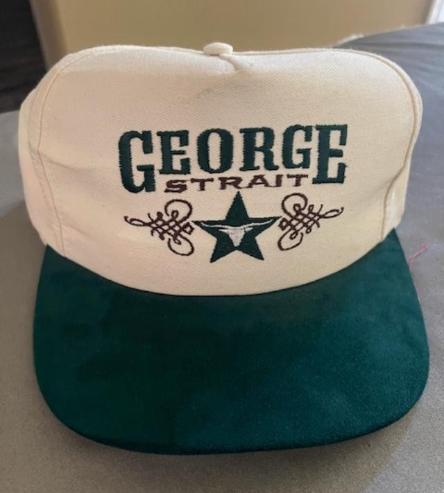 RARE Vintage George Strait Forest Green & Maroon Lettering w/Leather Bill