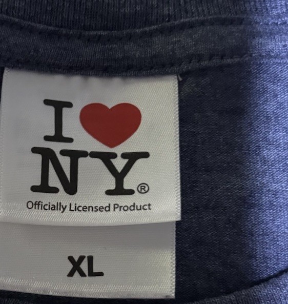 I Love NY New York T Shirt Adult XL Blue Heather New York Tourist Graphic Tee gallery