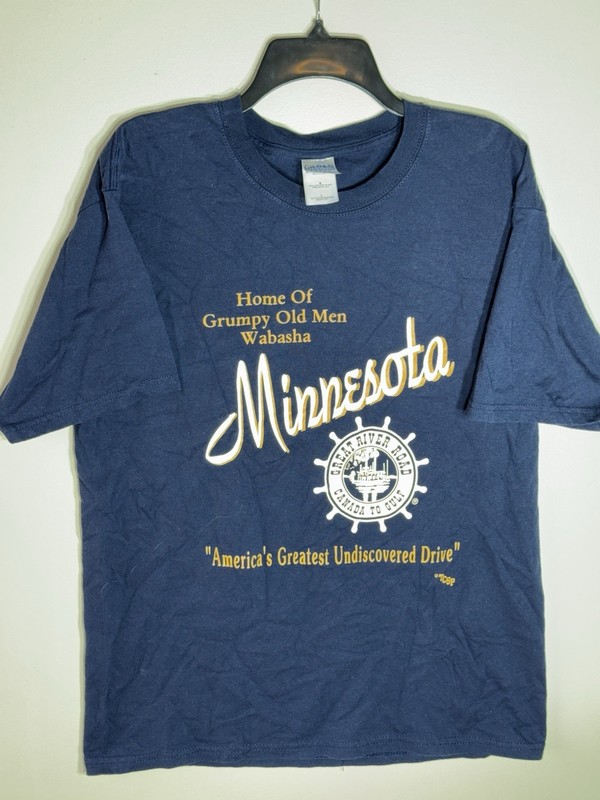 🚗 Vintage Minnesota – Home of Grumpy Old Men Great River Road Tee – Size Large