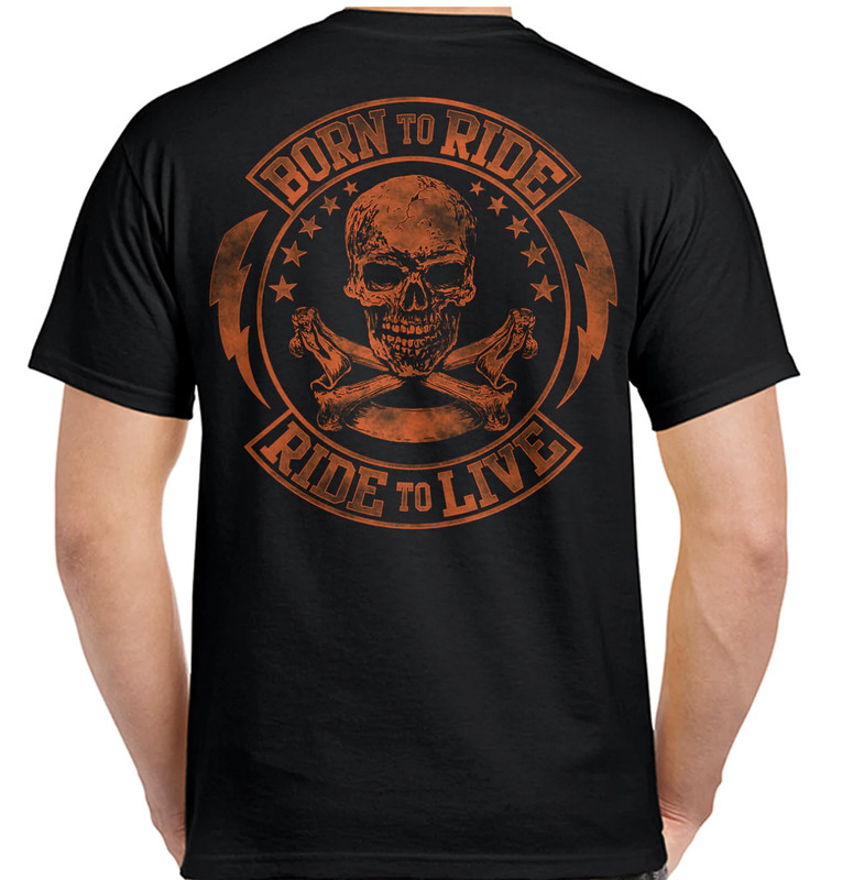 Born to Ride Skull Motorcycle Tattoo Rocker Motorcycle Rocker Biker T Shirt