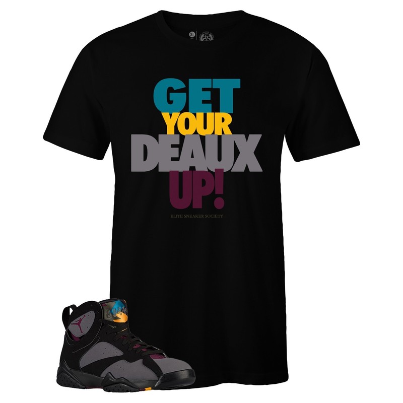 Shirt to Match Jordan 7 Retro Bordeaux – Get Your Deaux Up Black Sneaker Tee