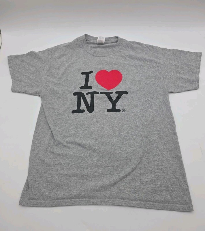 I Love New York Gray T-Shirt Men Large Official Licensed Tee.#45831