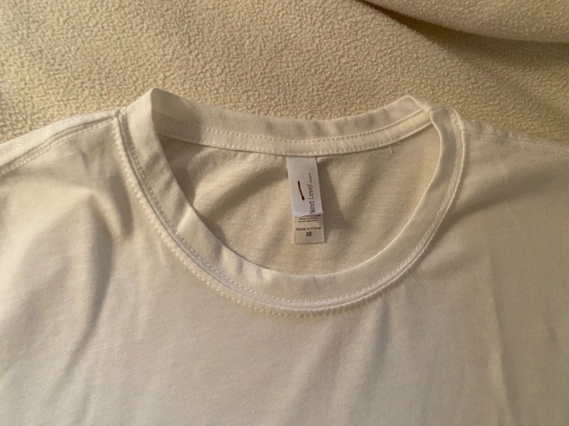 Next Level Apparel Men's T-Shirt Crew White Short Sleeves Cotton Blend Med NWOT gallery