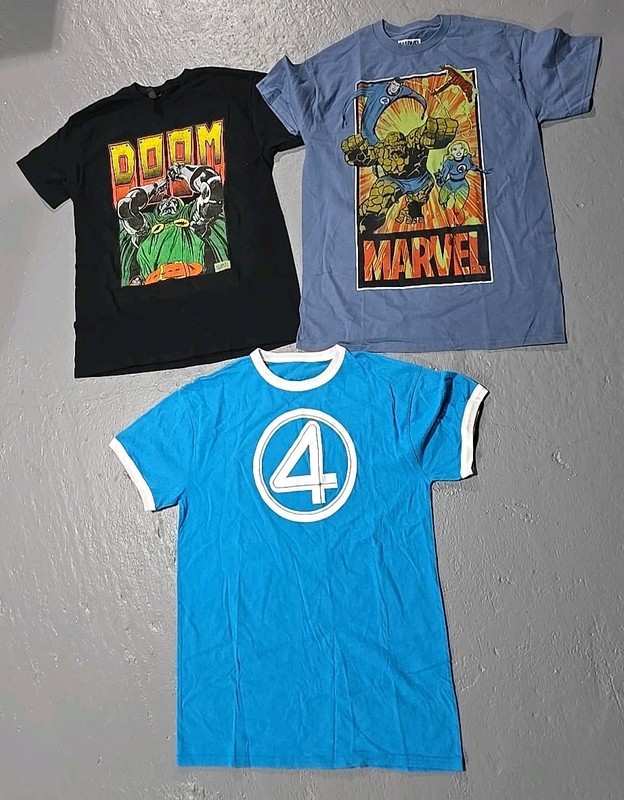 Marvel Fantastic Four Thing Dr Doom #4 T-Shirt Lot 3pc SZ Medium No Tags (F)