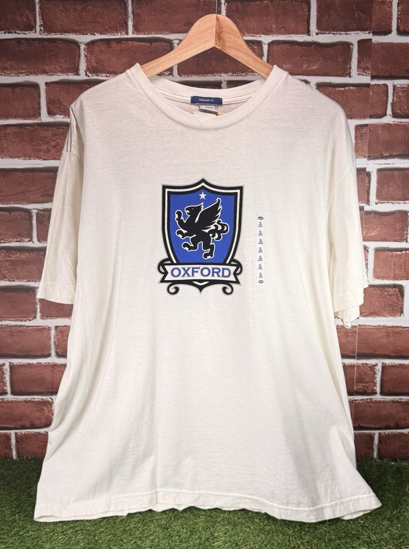 Vintage Y2K Old Navy Brand Oxford University Crest Logo T-Shirt NWT XL/2XL RARE