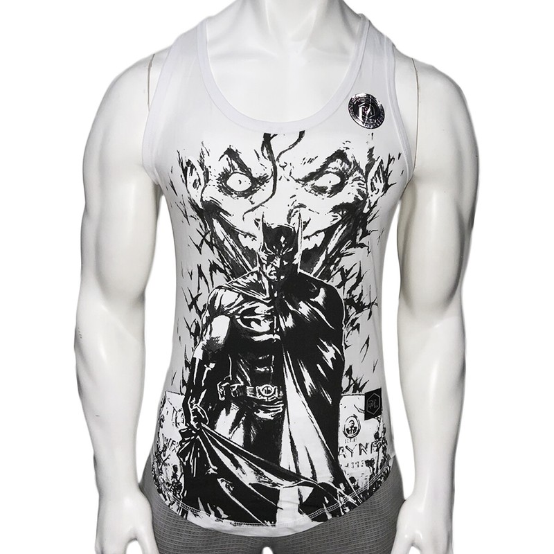 NWT JOKER LAUGH SMILE BATMAN MOVIE GYM WORKOUT MEN’S SLIM FIT TANK TOP SIZE M L