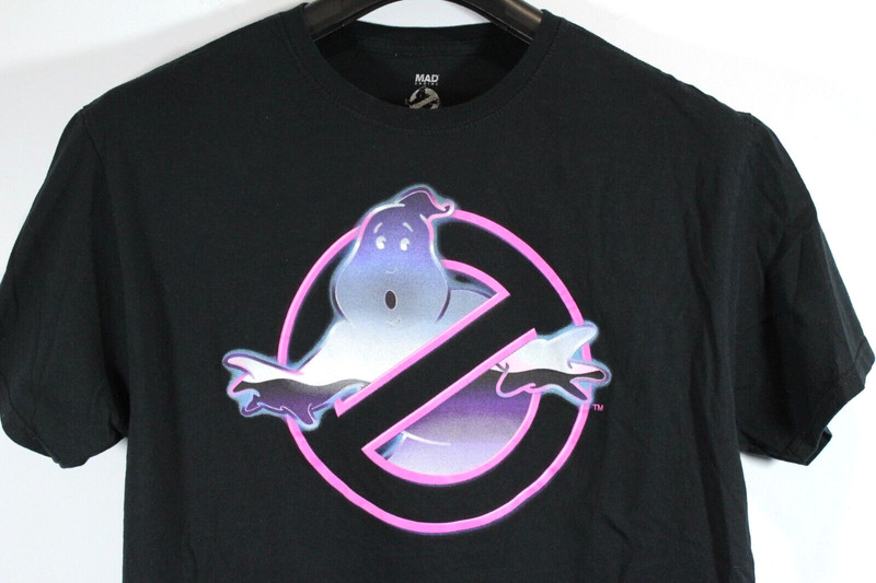 Mad Engine Ghostbusters Black Purple Pink Graphic T-Shirt Size Medium 38/40 gallery