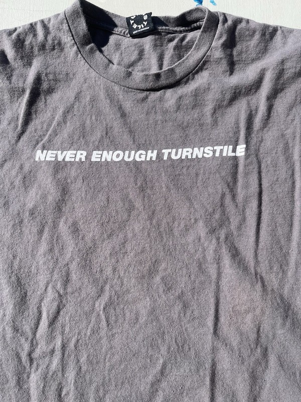 Men’s Turnstile T-Shirt Gray Never Enough XL Hardcore Music New Age Cut-Off NYC