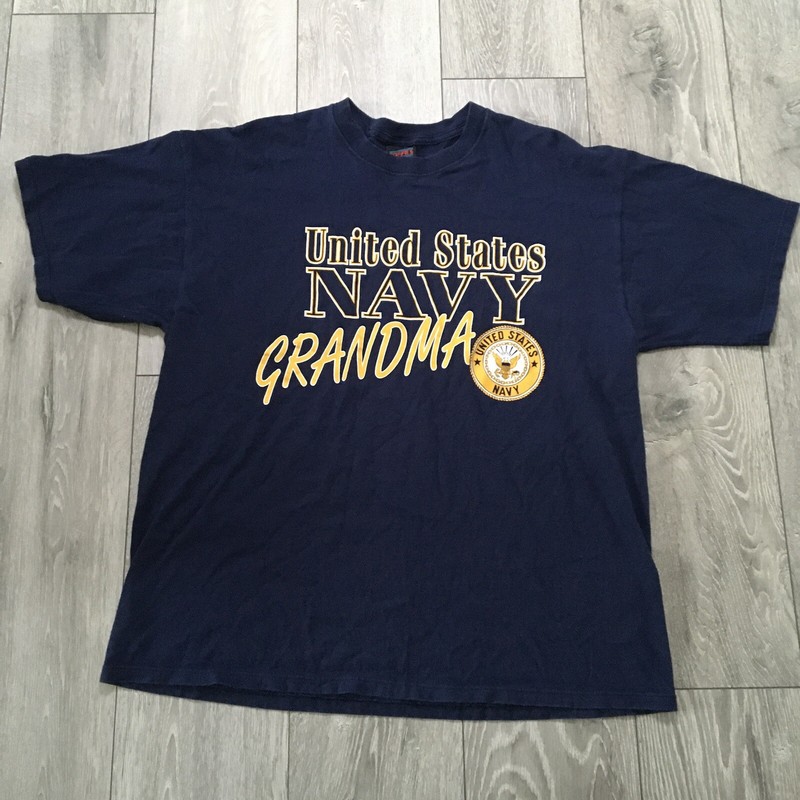 Vintage United States Navy Grandma Shirt Mens XL Blue Soffes Choice USA Made