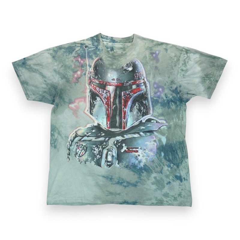Disney Parks Star Wars Boba Fett Tye Die Rare Mens T-Shirt Size 2XL Shor Sleeve