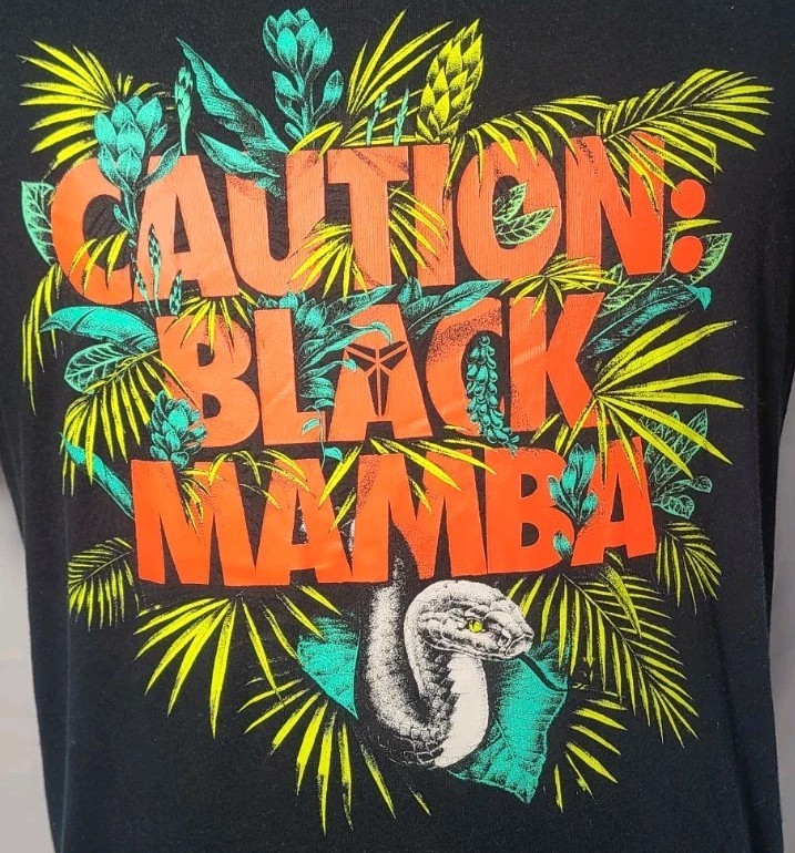 Nike Dri-fit Athletic Cut Kobe Bryant Caution: Black Mamba Snake Black Men Tee M gallery