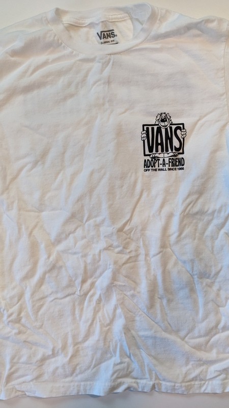 Vans "Adopt-a-Friend" Unique Animal Shelter T-shirt Adult Small 100% Cotton NWOT gallery