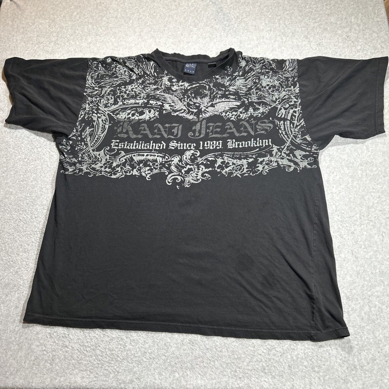 VTG Karl Kani Gold Big Graphic Shirt – Mens Size 3XL – Black