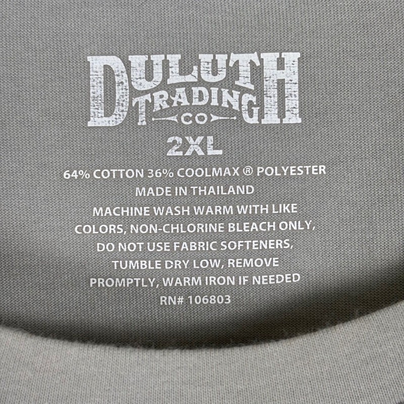 Duluth Trading Co Mens 2XL Gray Coolmax Cotton Blend Pocket T-Shirt Short Sleeve gallery