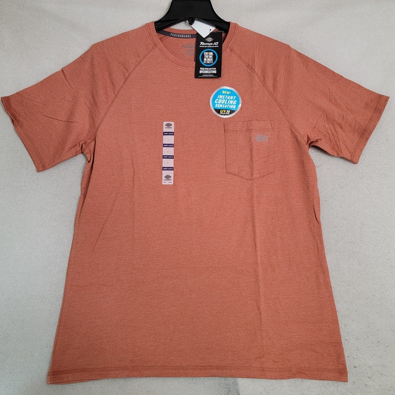 DICKIES Shirt Mens Large Brown Outdoor Work Fast Dry Cooling MENS NWT