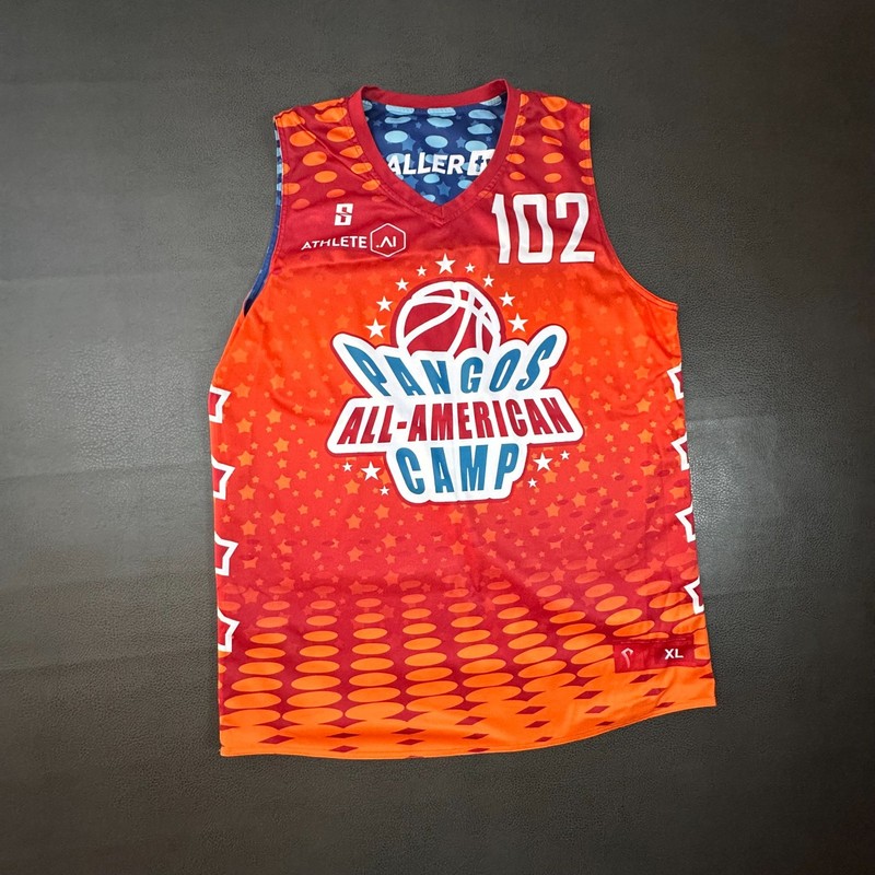 Pangos All American Camp Basketball Jersey Mens XL Blue Red Reversible Baller TV gallery