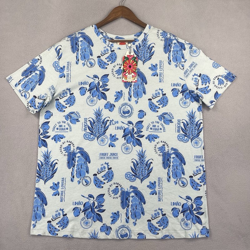 Farm Rio Shirt Mens XL Floral Fruta Anthropologie Short Sleeve Tee Designer NWT