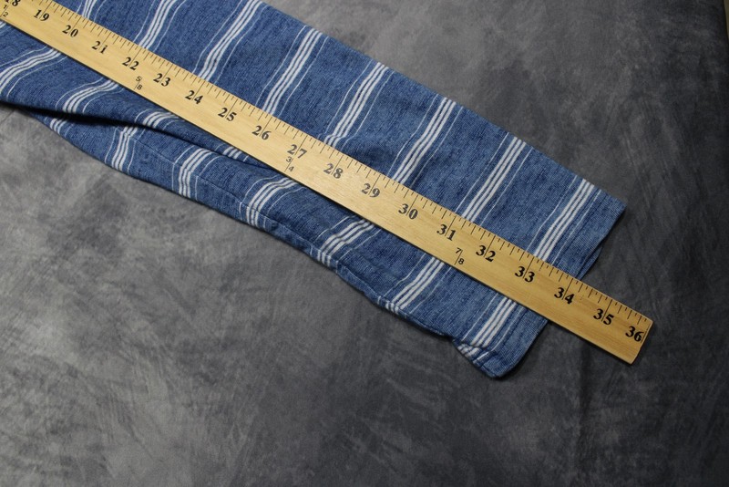Carbon2Cobalt Hoodie Shirt Mens XL Blue Stripe Long Sleeve Henley Cotton Knit gallery