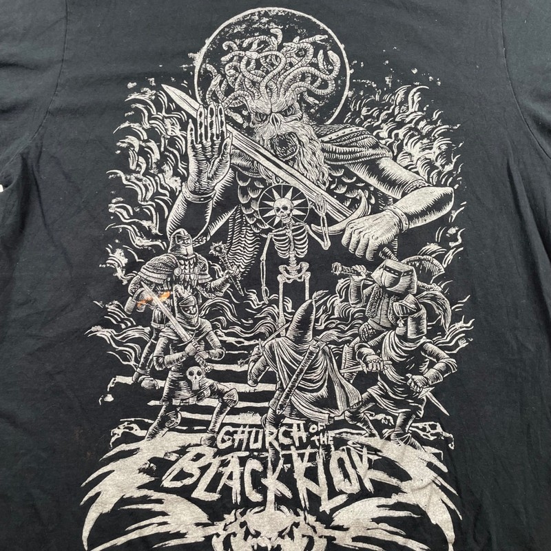 Metalocalypse Adult Swim Church of the Black Klok Graphic T-Shirt Flaw gallery