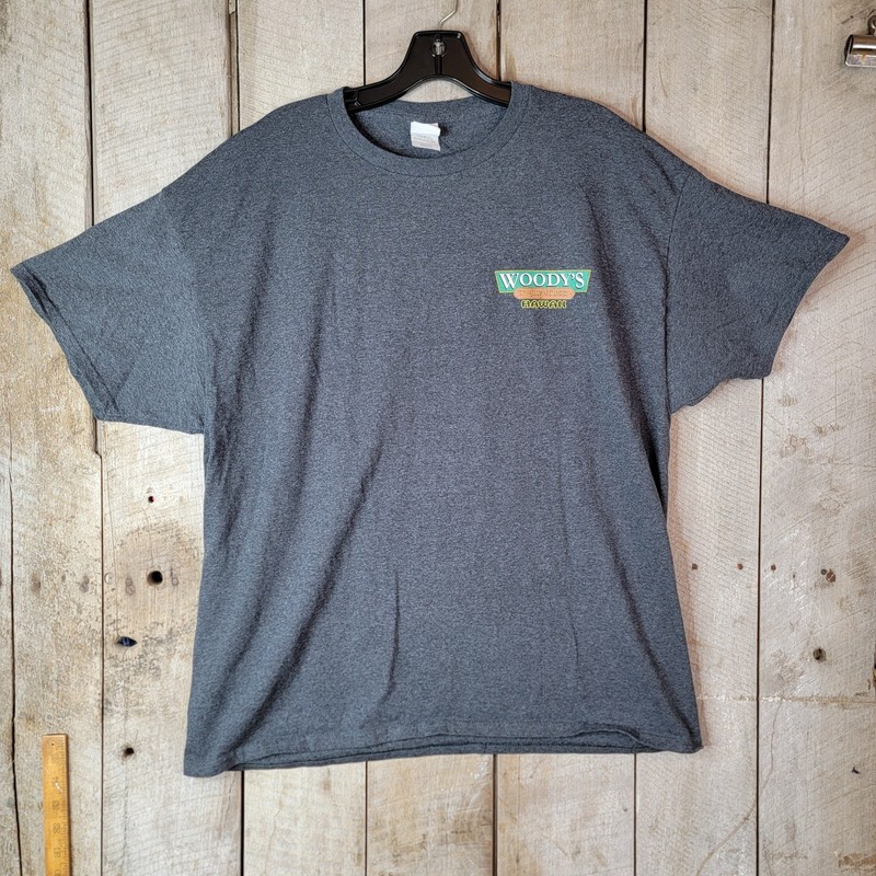Men’s T-shirt Men’s XL Blue ” Woodys Draught Beer Tap This” Graphic Hawaii Aloha