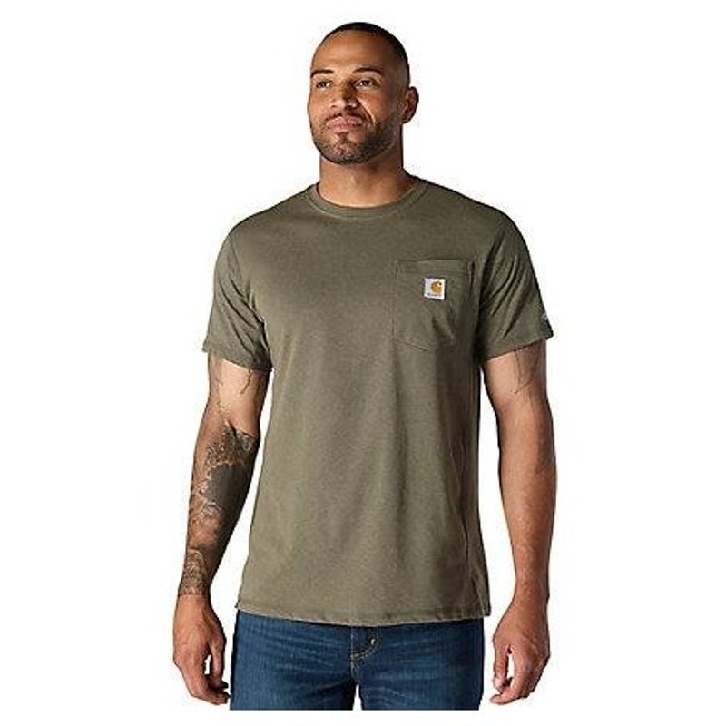 NWT Carhartt Force Relaxed Fit Midweight Pocket T-Shirt in Basil Heather Large