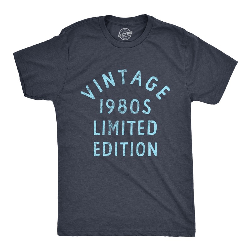 Mens Vintage 1980s Limited Edition T Shirt Funny Cool 1980 Theme Classic Tee for