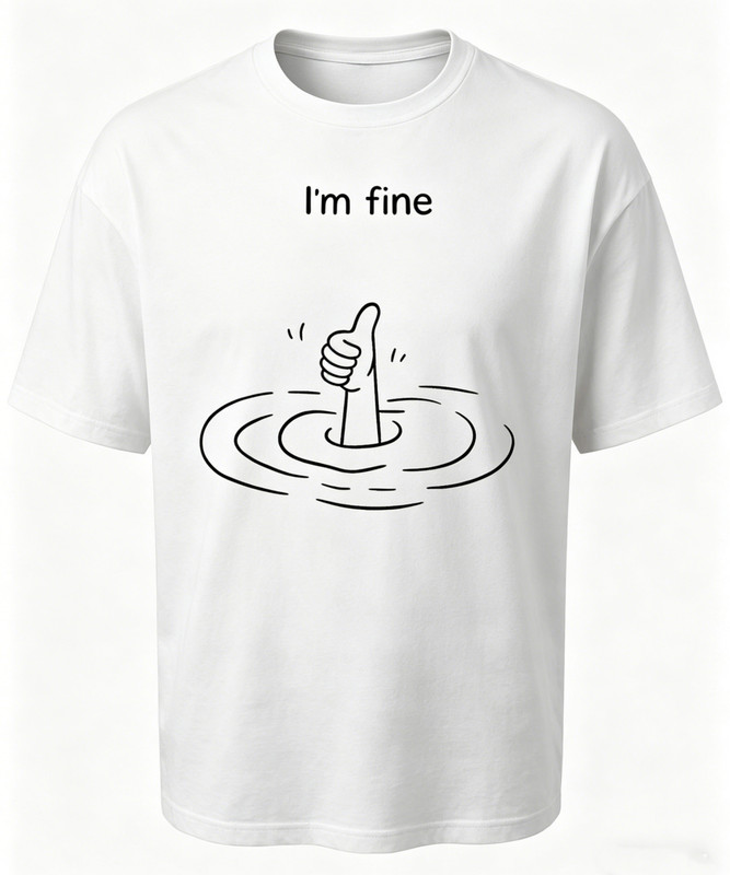 Minimalist Graphic Tee | Dark | I’m Fine Funny T-Shirt | Sarcastic Humor Shirt