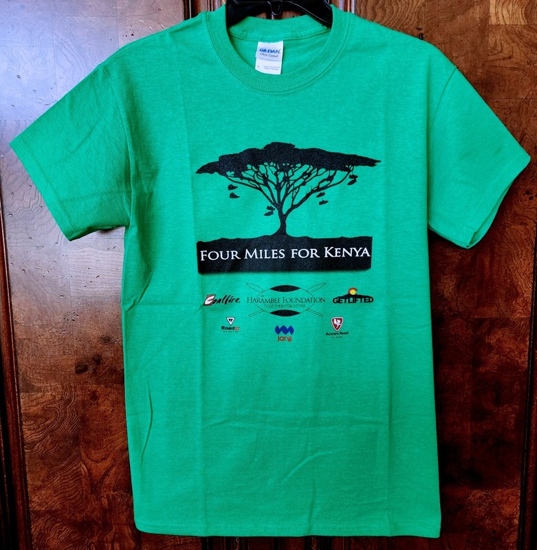 Four Miles for Kenya Charity Race T-Shirt – Adult Small – Never Worn – Rare