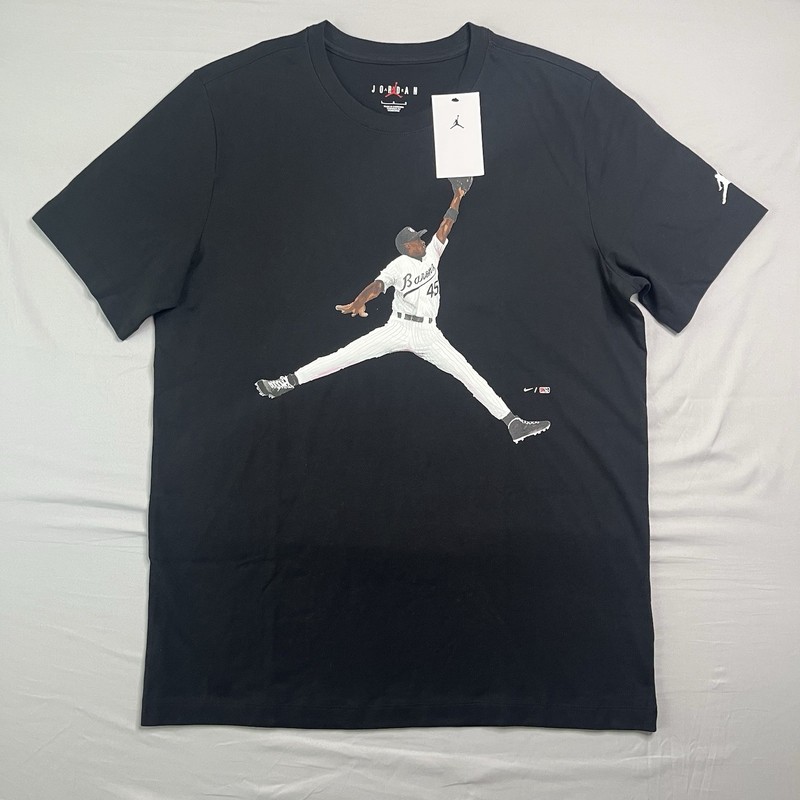 Nike Air Jordan T Shirt Mens Large Black Flight MVP Jumpman Birmingham Barons