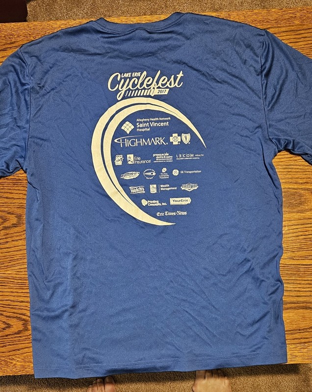 Lake Erie Cyclefest Event T-shirt 2017 - Sz L - Erie, PA gallery