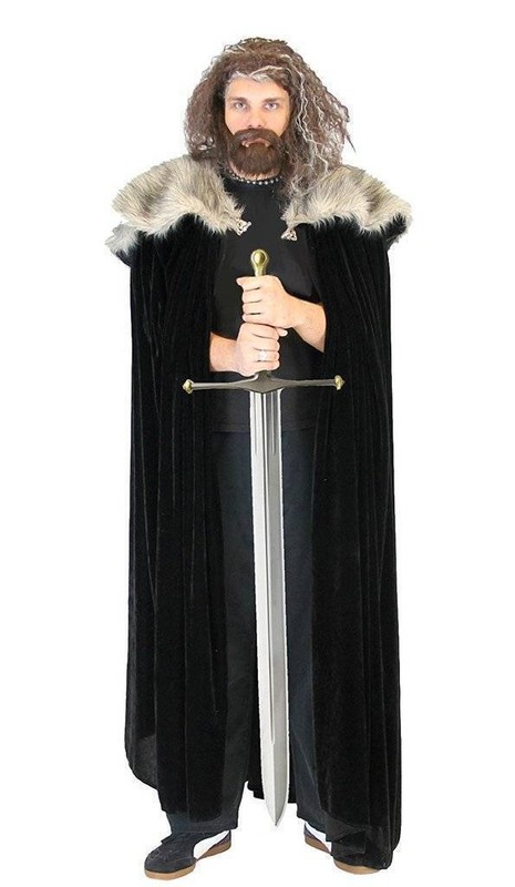 Game Of Thrones King Ned Stark Deluxe Fur Cloak Cape Halloween Costume Set gallery