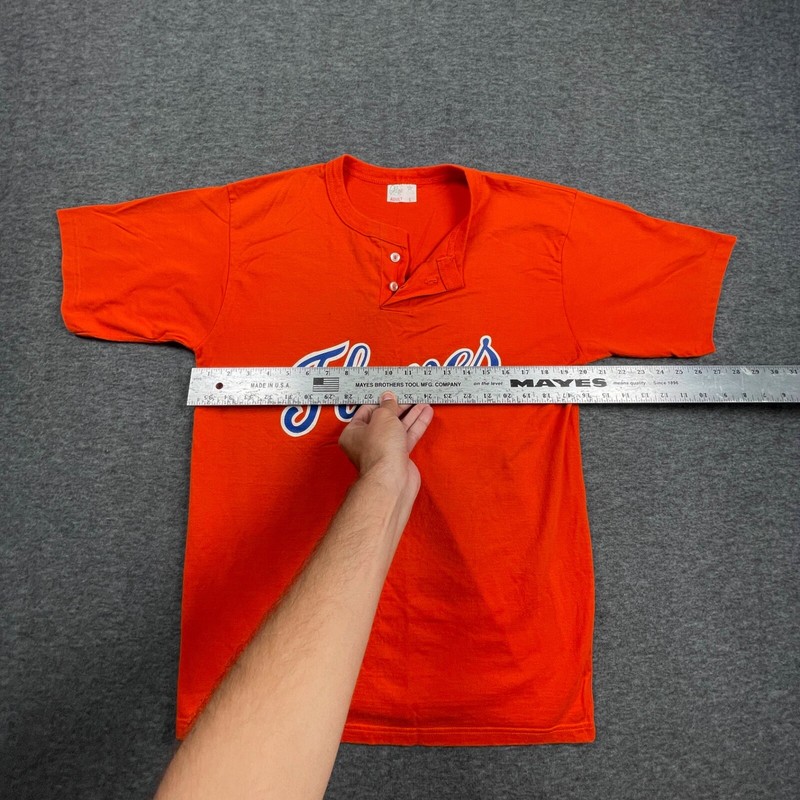 Vintage Flames 24 Jersey Button Top Gator Large Sport T-shirt Retro 70s 80s gallery