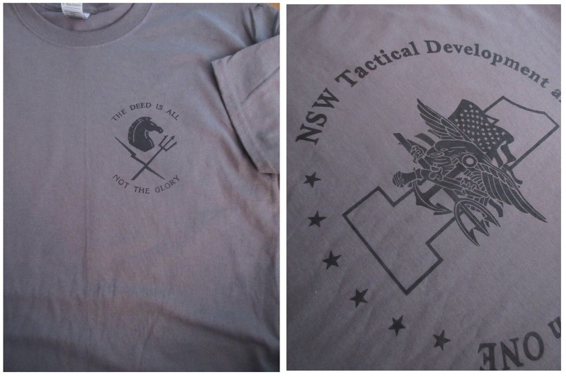 Navy Seals Black Squadron Devgru Silk Screened T-Shirt Gray MEDIUM US 6oz