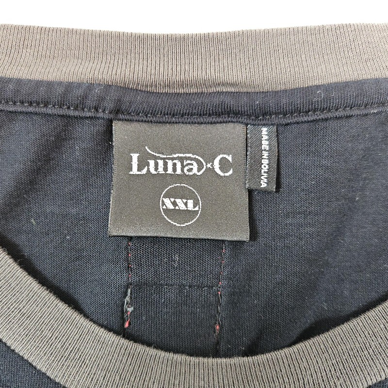 Luna-C Racing Shirt Mens 2XL Black Red Stripe Pima Cotton Patch USA Swiss Flags gallery