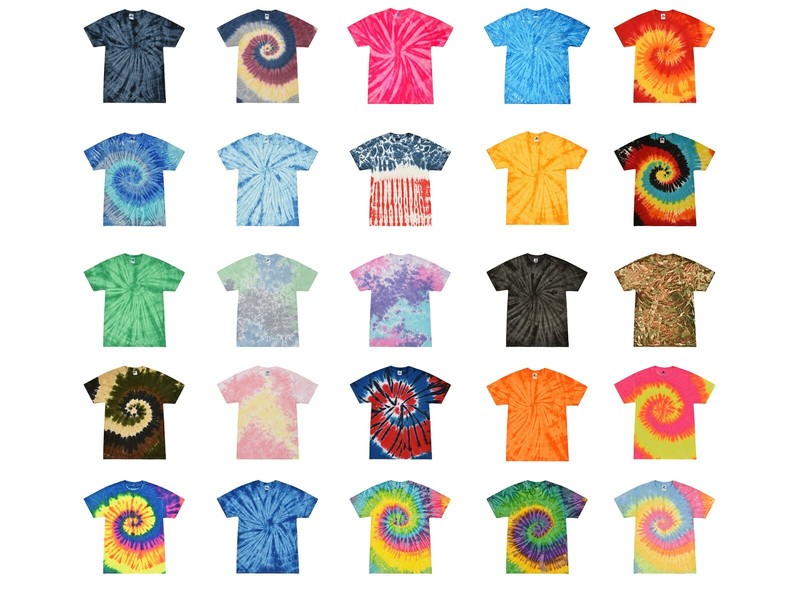 Tie Dye T-Shirts Multi-Color Adult Size 4XL – 5XL 100% Cotton Colortone