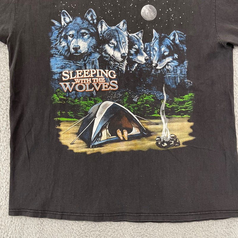 Vintage Wolf Nature T-Shirt Adult L Black 90s Animal Pennsylvania Outdoor USA gallery