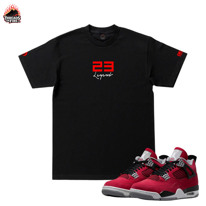 23 Legend Black T-Shirt Casual Sportswear Streetwear Tee To Match Jordan 4 Toro